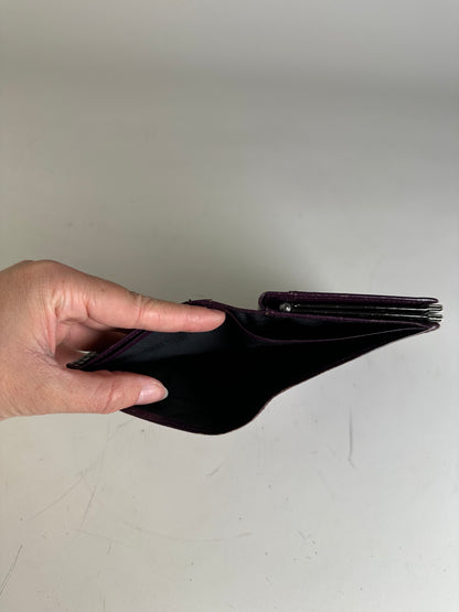Vintage Givenchy Leather Wallet Purple Silver