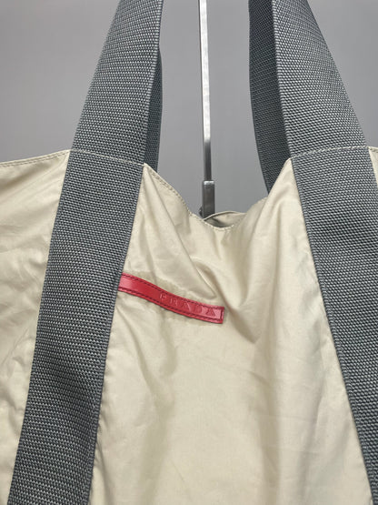 Vintage Prada Sport Travel Bag White