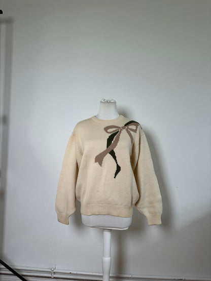 Vintage Dior Knitted Sweater Cream Taupe Green M