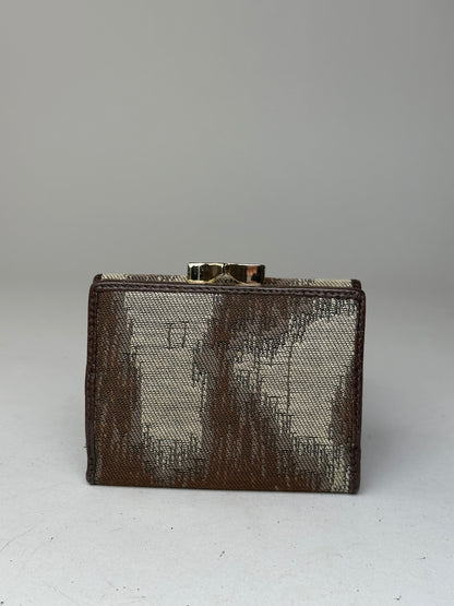 Vintage Vivienne Westwood Leather Canvas Wallet Brown white