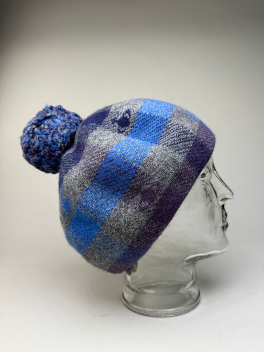 Vintage Vivienne Westwood Wool Blend Beanie Blue Grey Purple