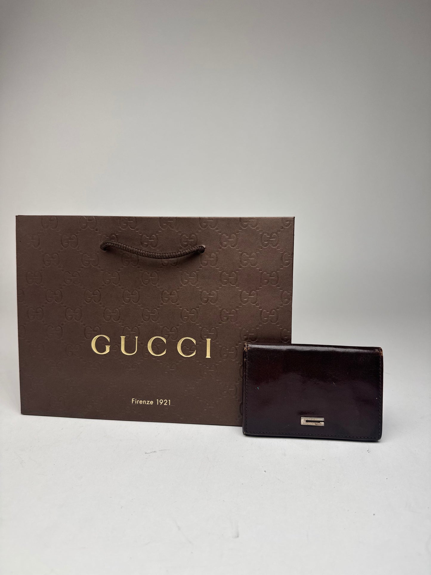 Vintage Gucci Leather Card Holder Brown