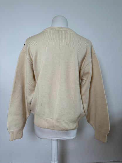 Vintage Dior Knitted Sweater Cream Taupe Green M