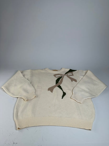 Vintage Dior Knitted Sweater Cream Taupe Green M