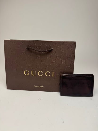 Vintage Gucci Leather Card Holder Brown