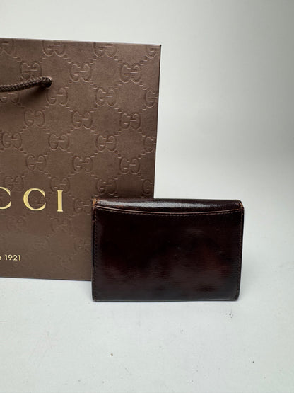 Vintage Gucci Leather Card Holder Brown