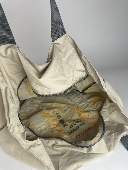 Vintage Prada Sport Travel Bag White
