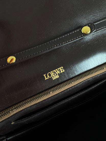 Sac vintage en cuir Loewe marron
