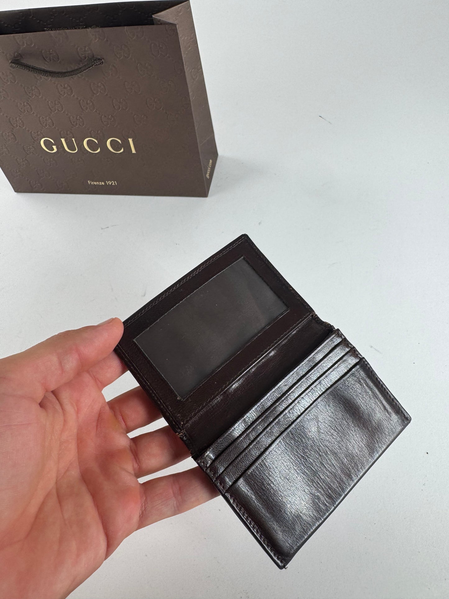 Vintage Gucci Leather Card Holder Brown