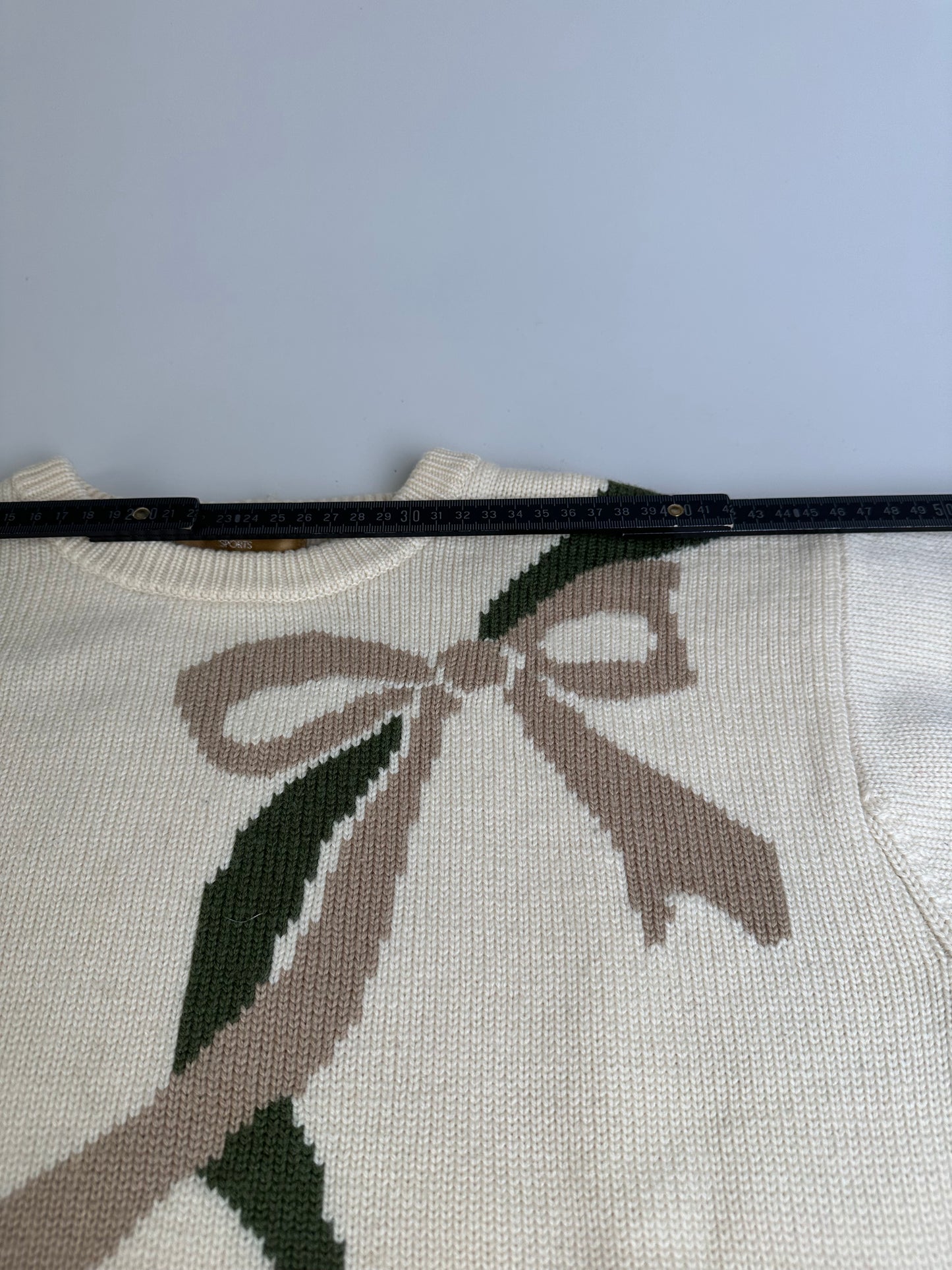 Vintage Dior Knitted Sweater Cream Taupe Green M