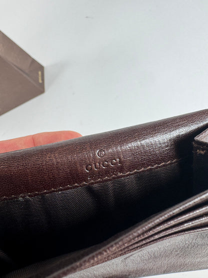 Vintage Gucci Leather Card Holder Brown