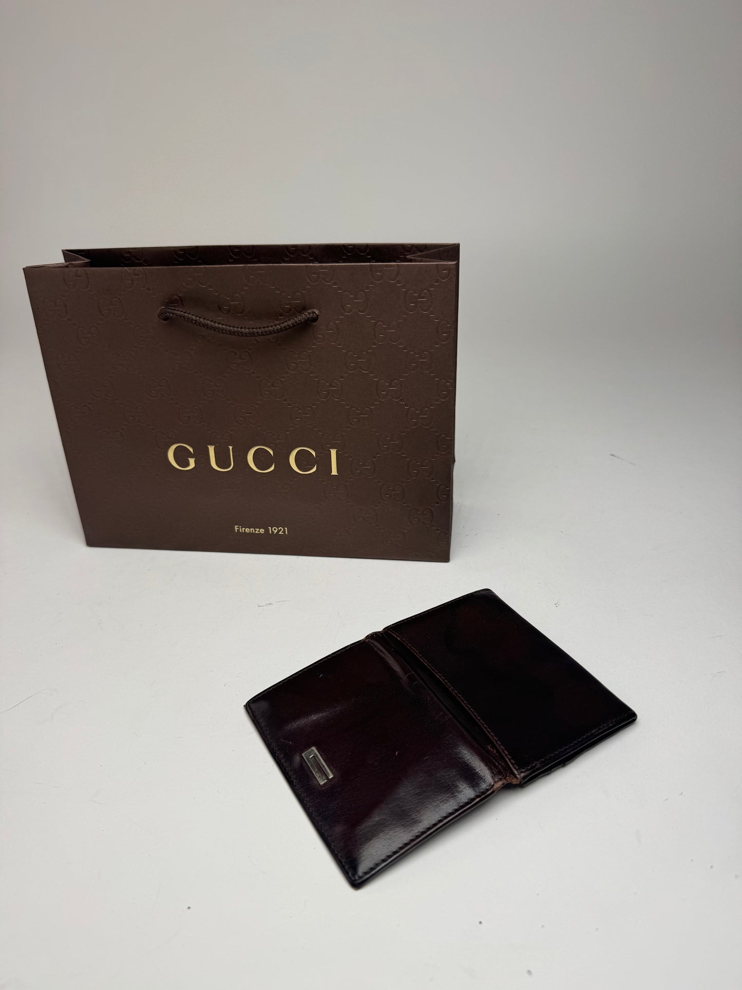 Vintage Gucci Leather Card Holder Brown