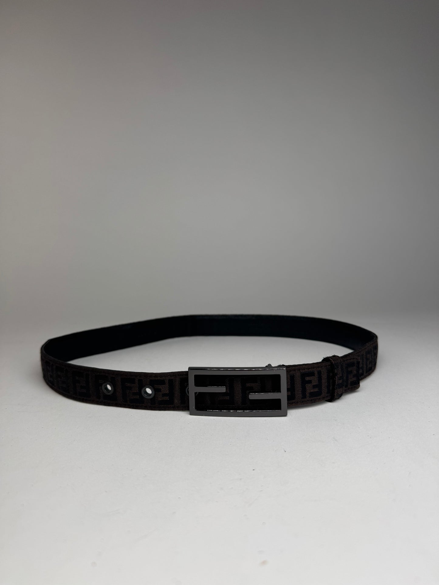 Vintage Fendi FF leather belt Brown