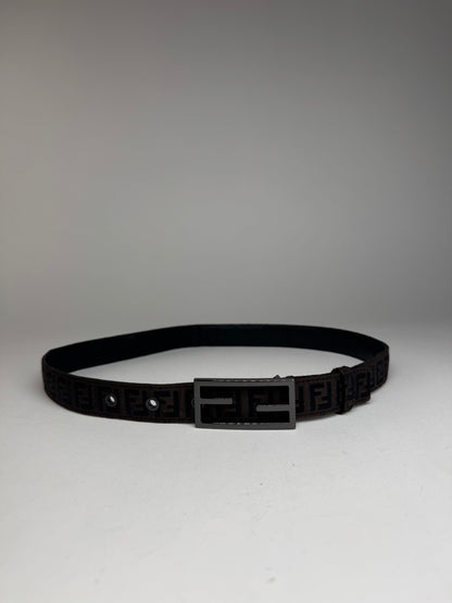 Vintage Fendi FF leather belt Brown