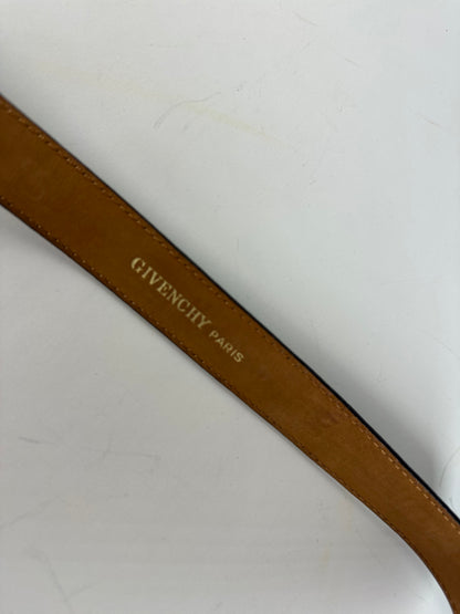 Vintage Givenchy 4G Logo Leather Belt Black Gold