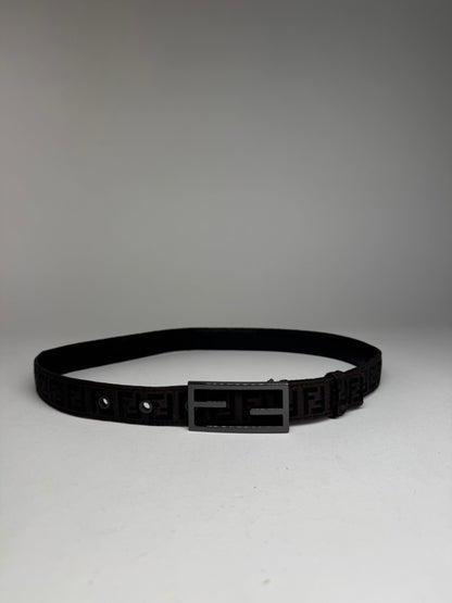Vintage Fendi FF leather belt Brown