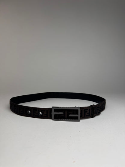 Vintage Fendi FF leather belt Brown