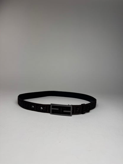 Vintage Fendi FF leather belt Brown