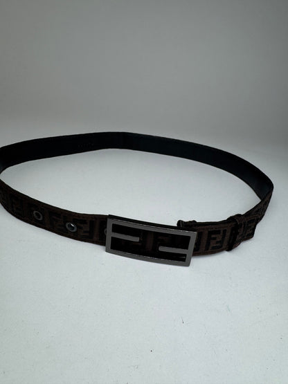 Vintage Fendi FF leather belt Brown