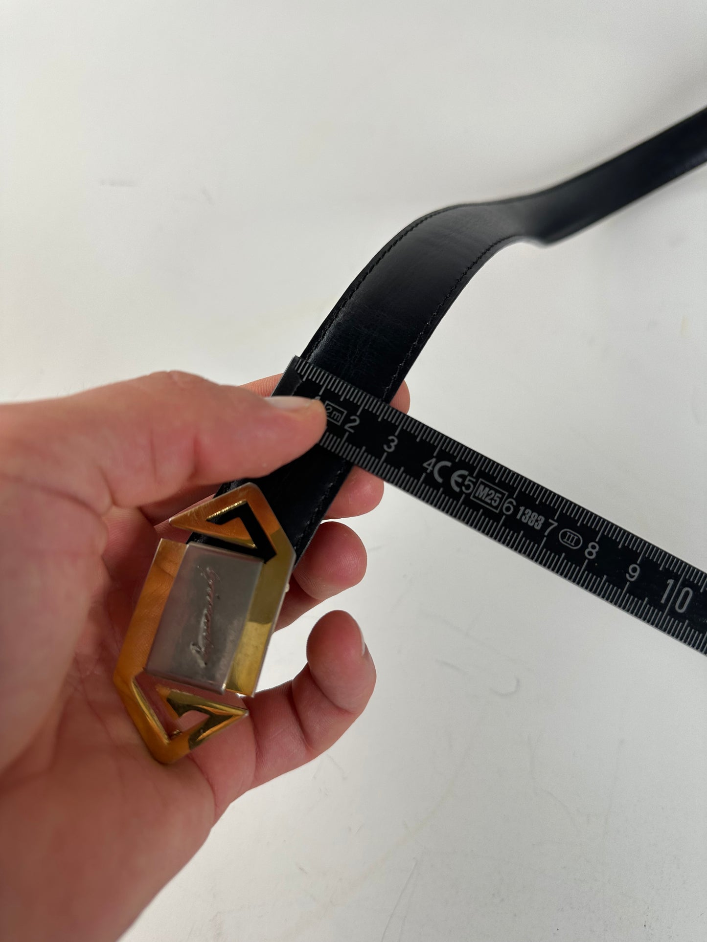 Vintage Givenchy 4G Logo Leather Belt Black Gold