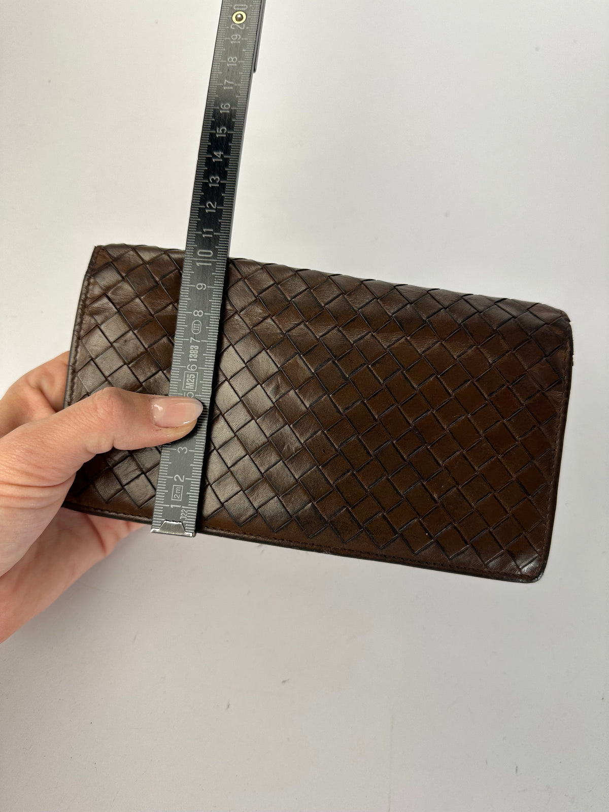 Vintage Bottega Veneta Intrecciato Bifold Wallet Early 2000s Dark Brown