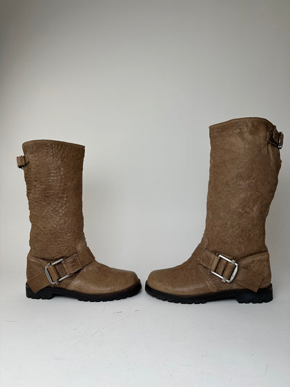 Vintage Marni Leather Boots Brown EU37