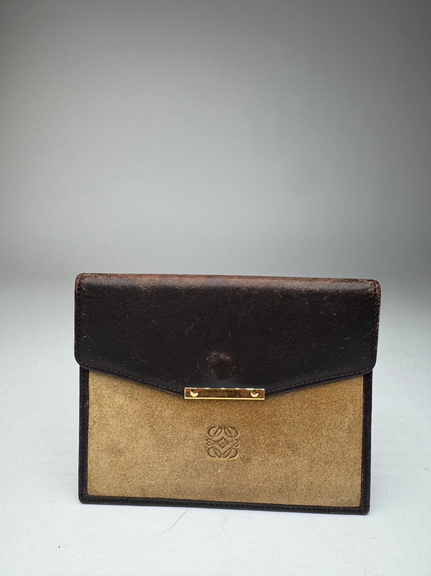 Vintage Loewe Suede / leather Card Holder