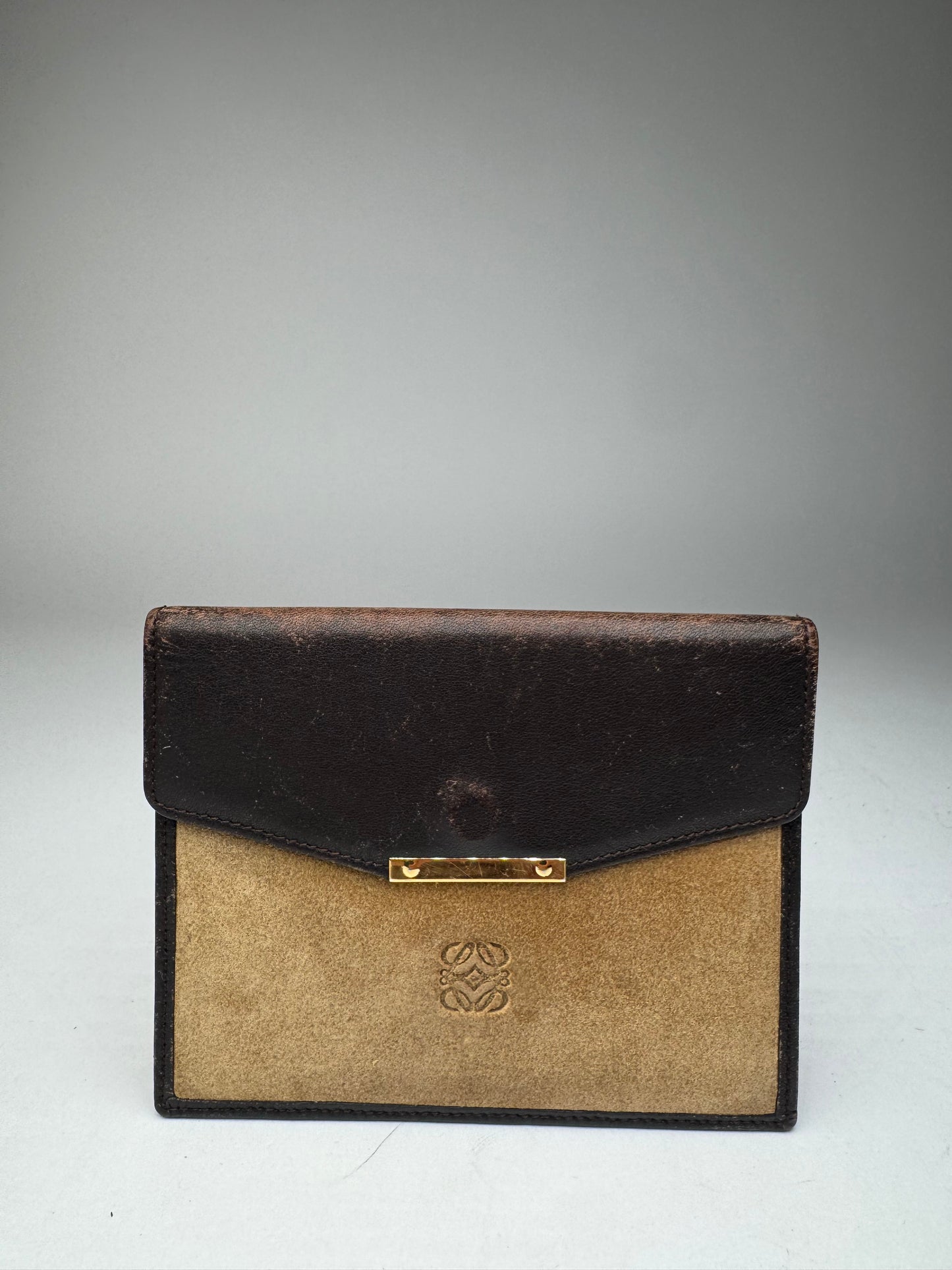 Vintage Loewe Suede / leather Card Holder