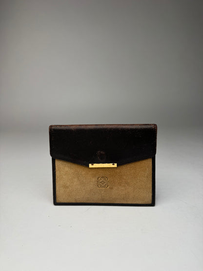 Vintage Loewe Suede / leather Card Holder