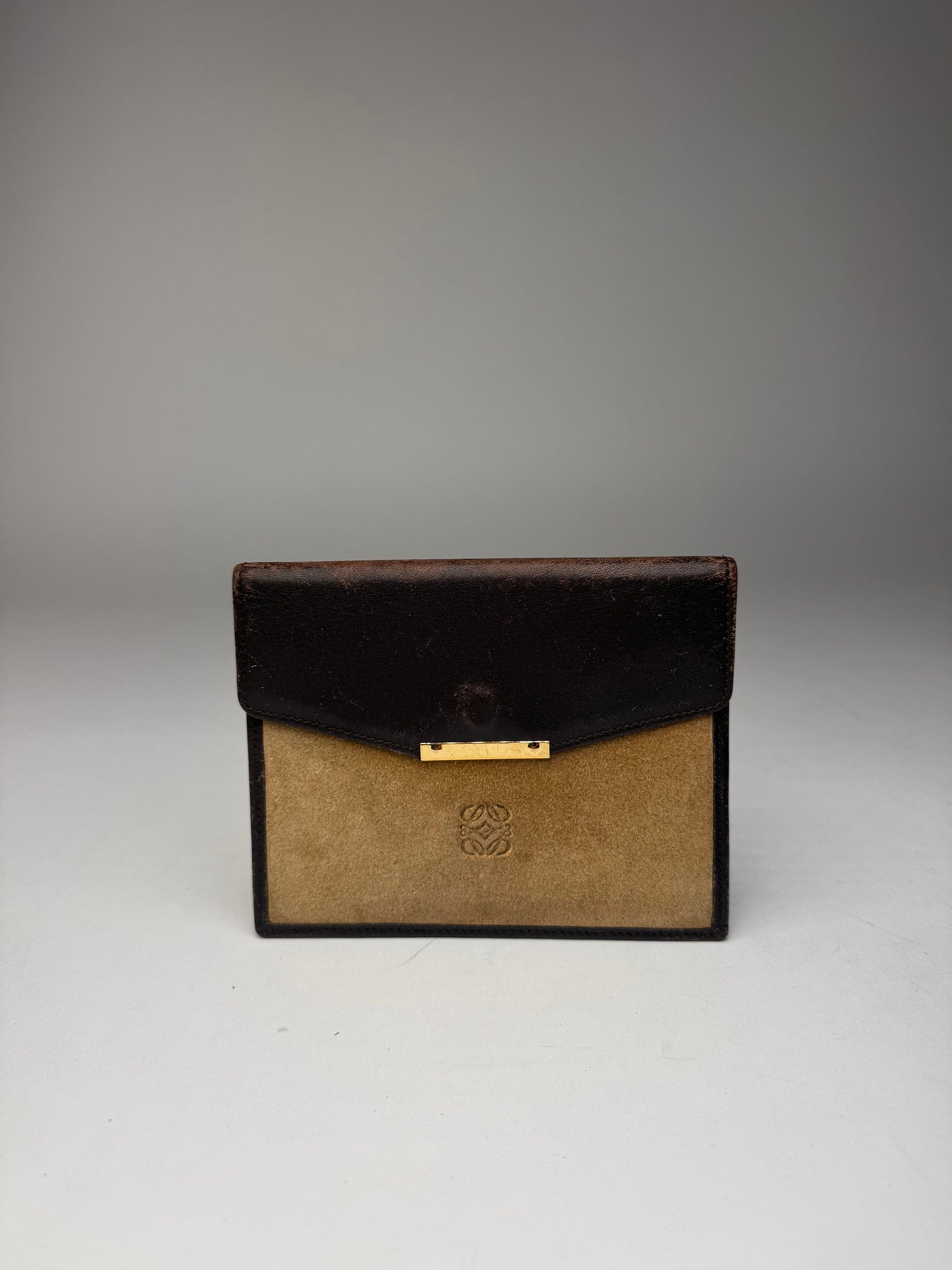 Vintage Loewe Suede / leather Card Holder