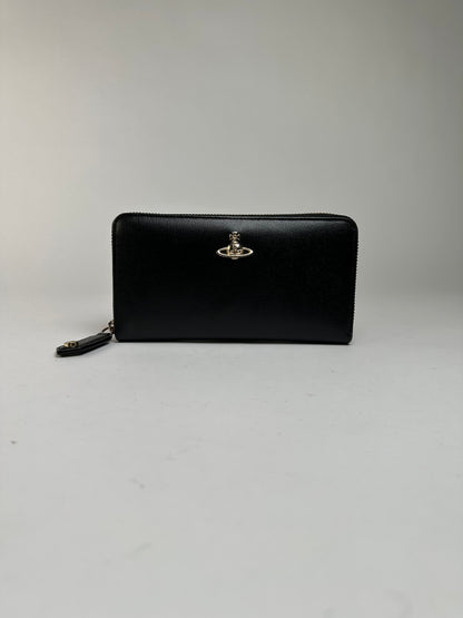 Vintage Vivienne Westwood Zip Around Wallet c. Late 2000s Black