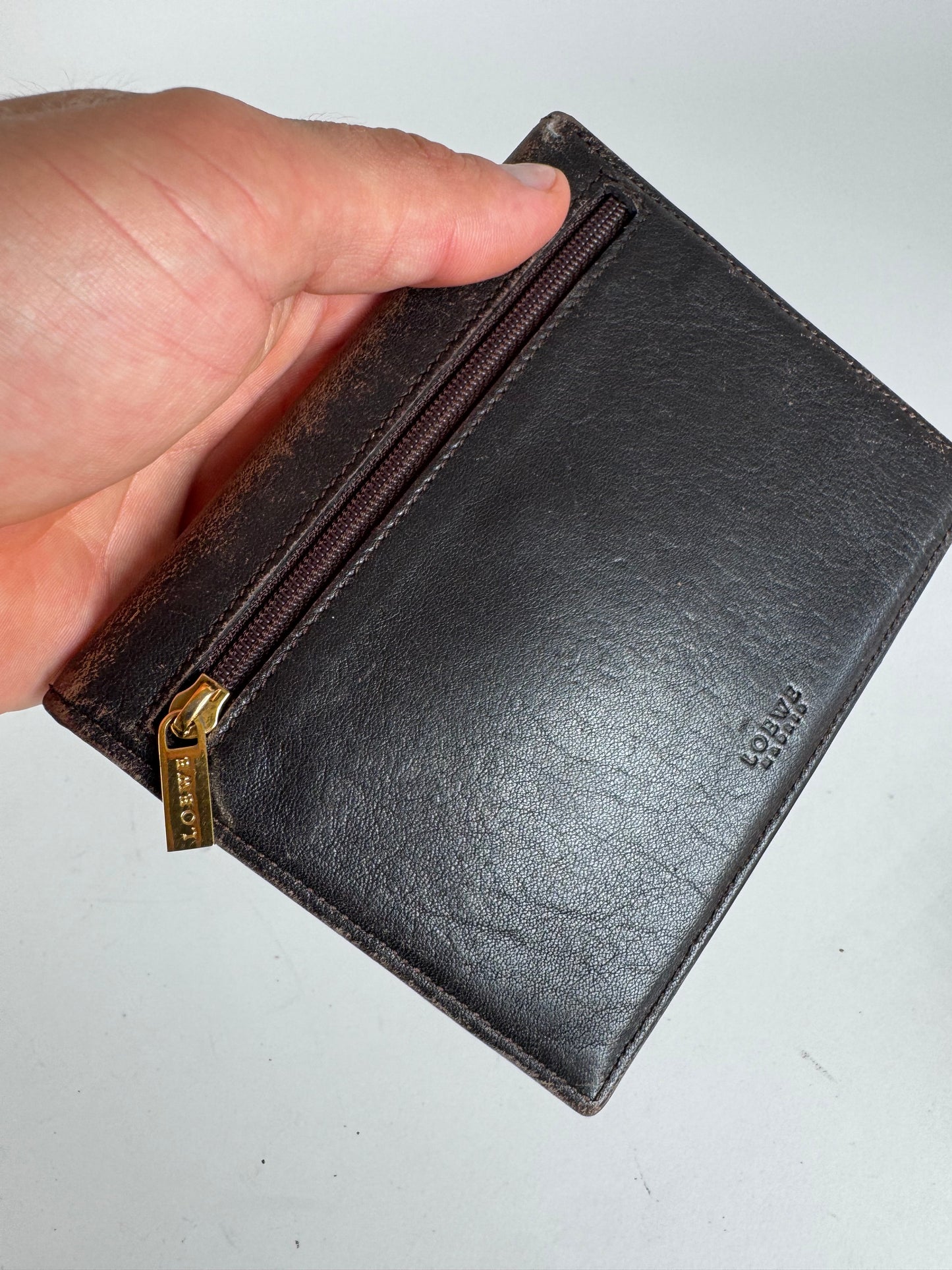 Vintage Loewe Suede / leather Card Holder