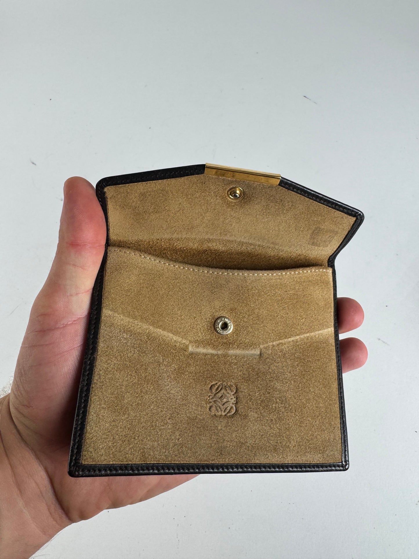 Vintage Loewe Suede / leather Card Holder