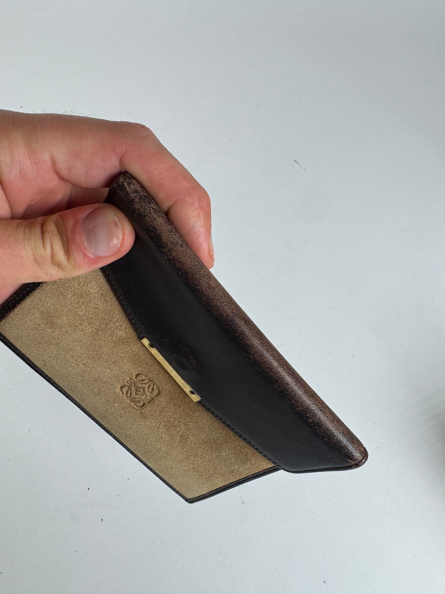 Vintage Loewe Suede / leather Card Holder