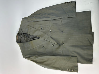 Vintage Givenchy Wool Silk Suit Grey Silver L