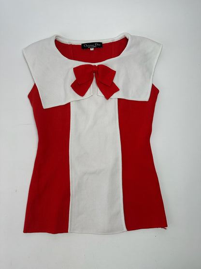 Vintage Dior top red white