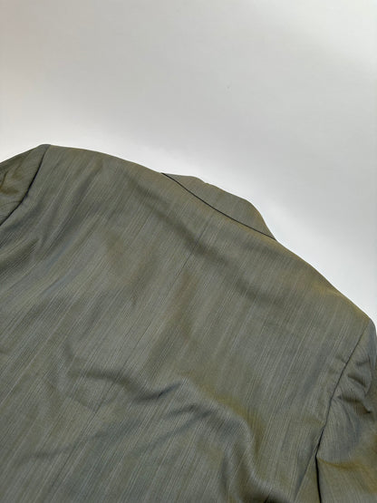 Vintage Givenchy Wool Silk Suit Grey Silver L