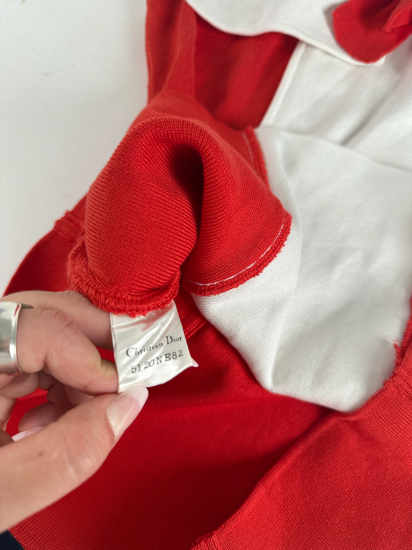Vintage Dior top red white