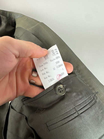 Vintage Givenchy Wool Silk Suit Grey Silver L
