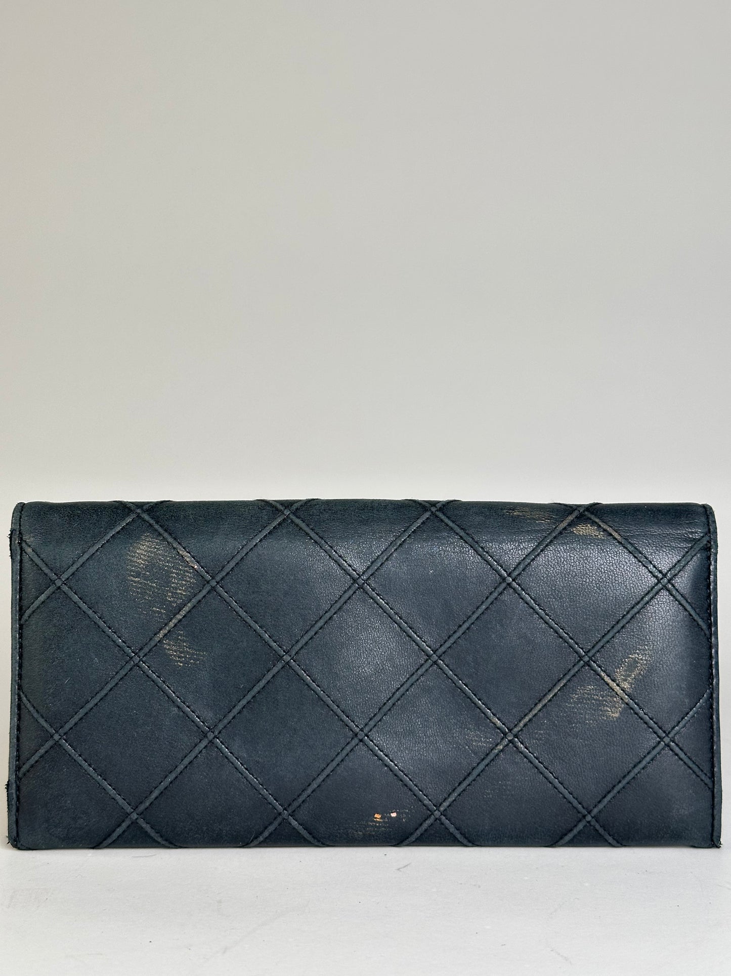 Vintage Chloe Leather Wallet Black Gold