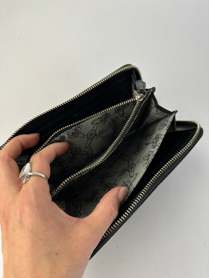 Vintage Vivienne Westwood Zip Around Wallet c. Late 2000s Black