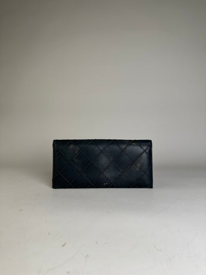 Vintage Chloe Leather Wallet Black Gold