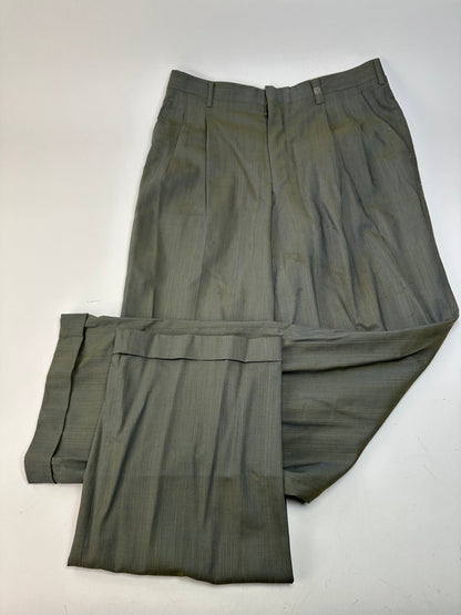 Vintage Givenchy Wool Silk Suit Grey Silver L