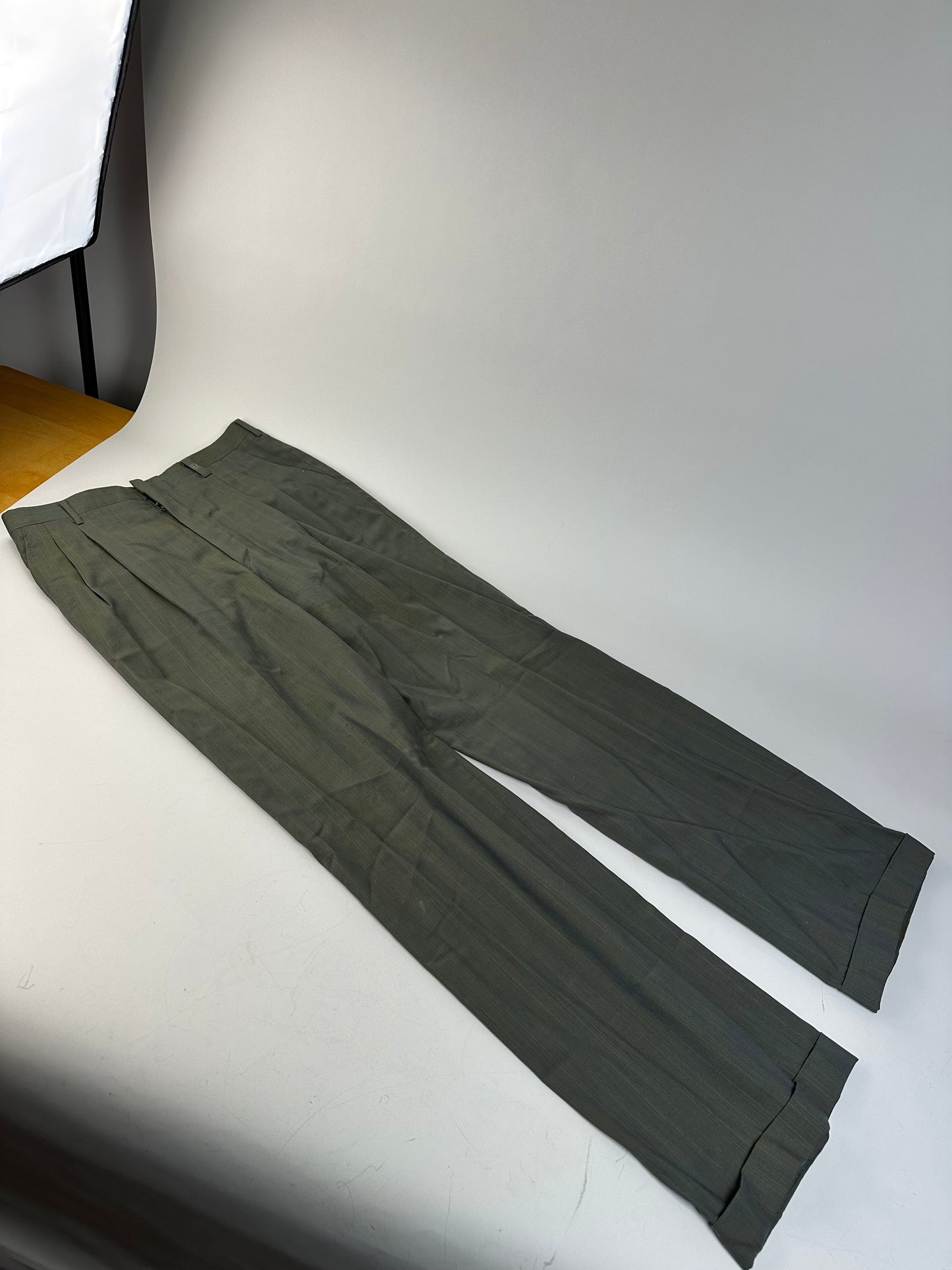 Vintage Givenchy Wool Silk Suit Grey Silver L