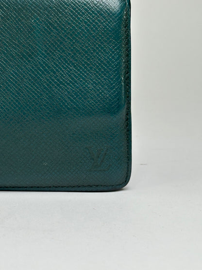 Vintage Louis Vuitton Taiga Leather Bifold Wallet Late 1990s Dark Green