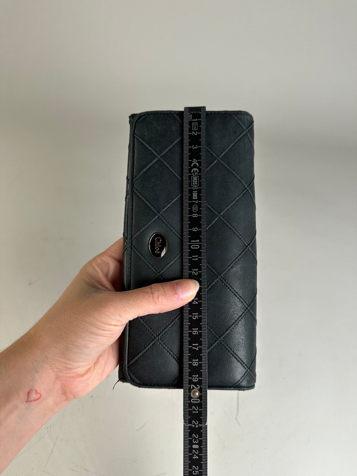 Vintage Chloe Leather Wallet Black Gold