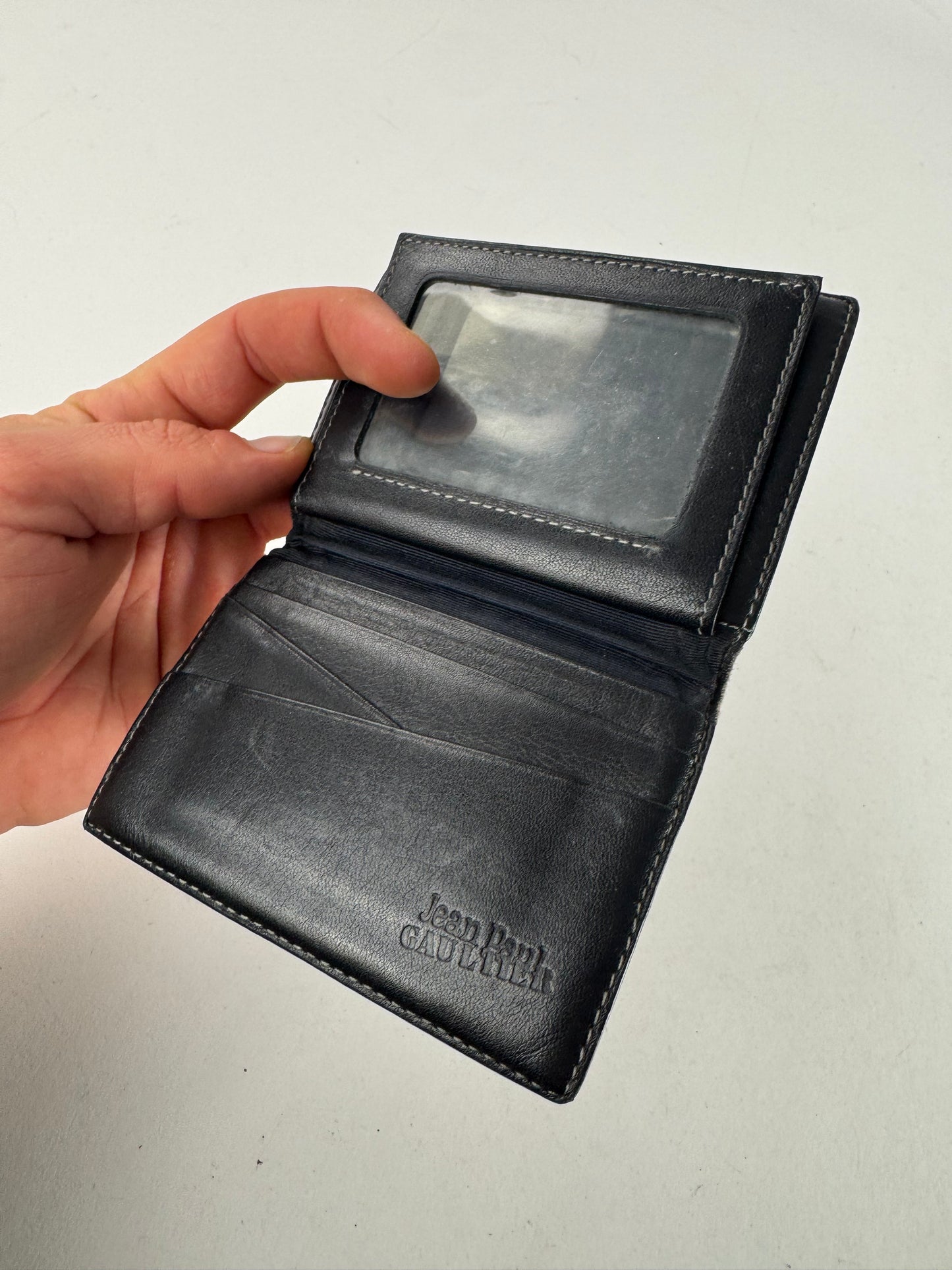 Vintage Jean Paul Gaultier Leather Card Holder Black