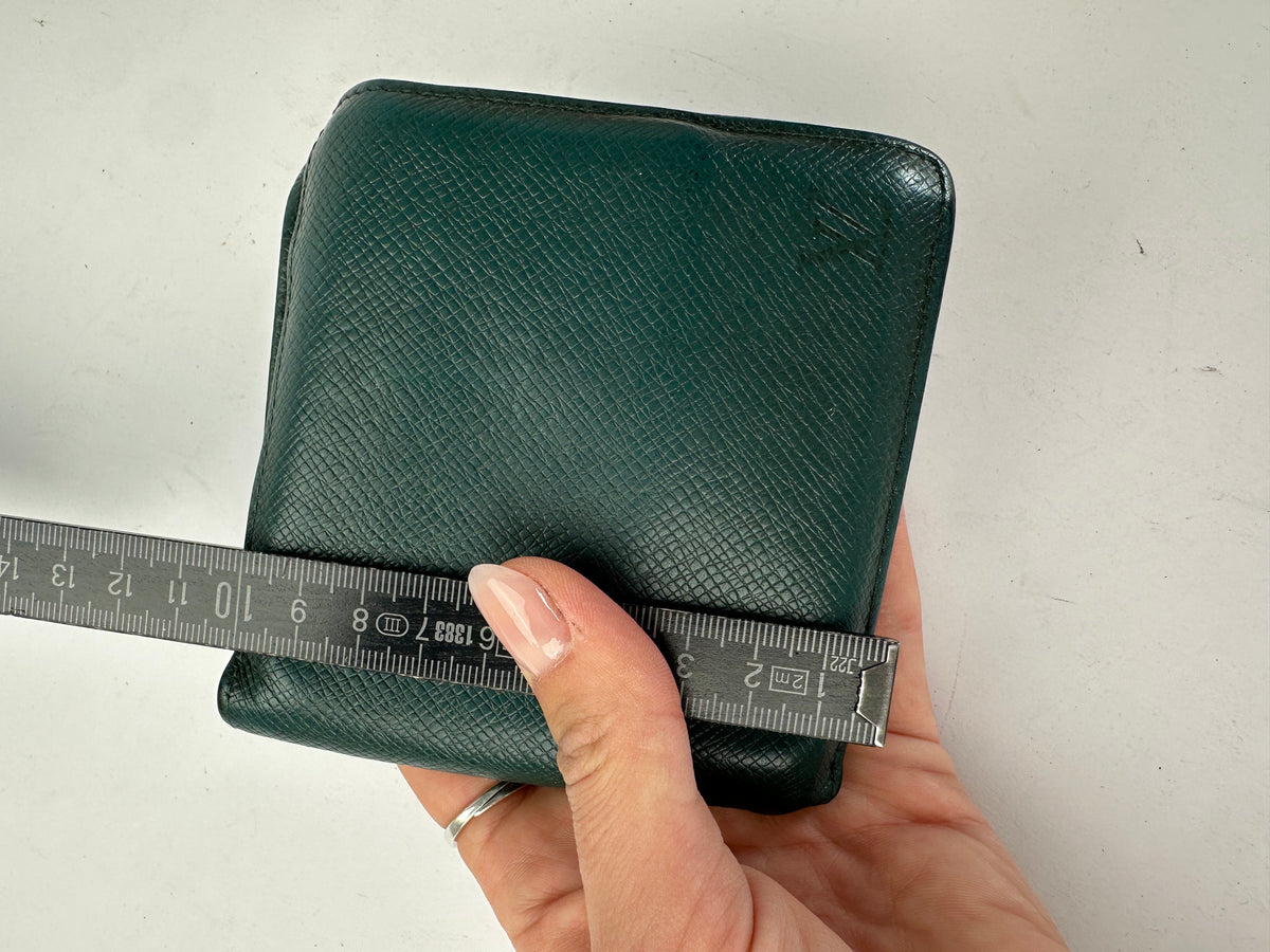 Vintage Louis Vuitton Taiga Leather Bifold Wallet Late 1990s Dark Green