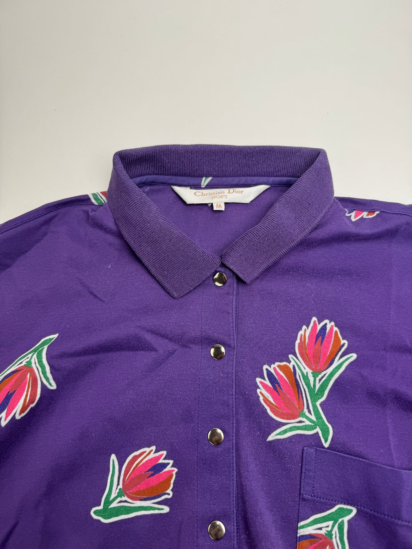 Vintage Dior Floral Polo shirt purple M