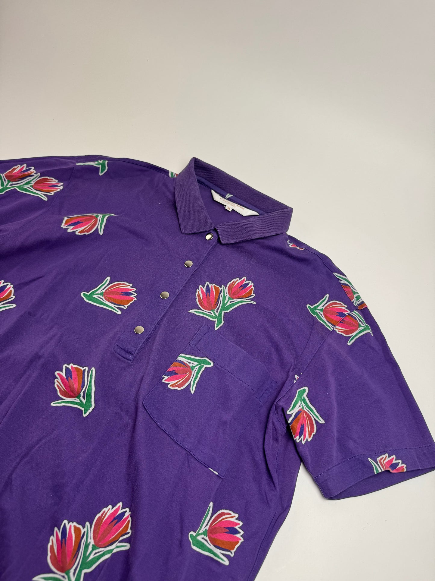Vintage Dior Floral Polo shirt purple M